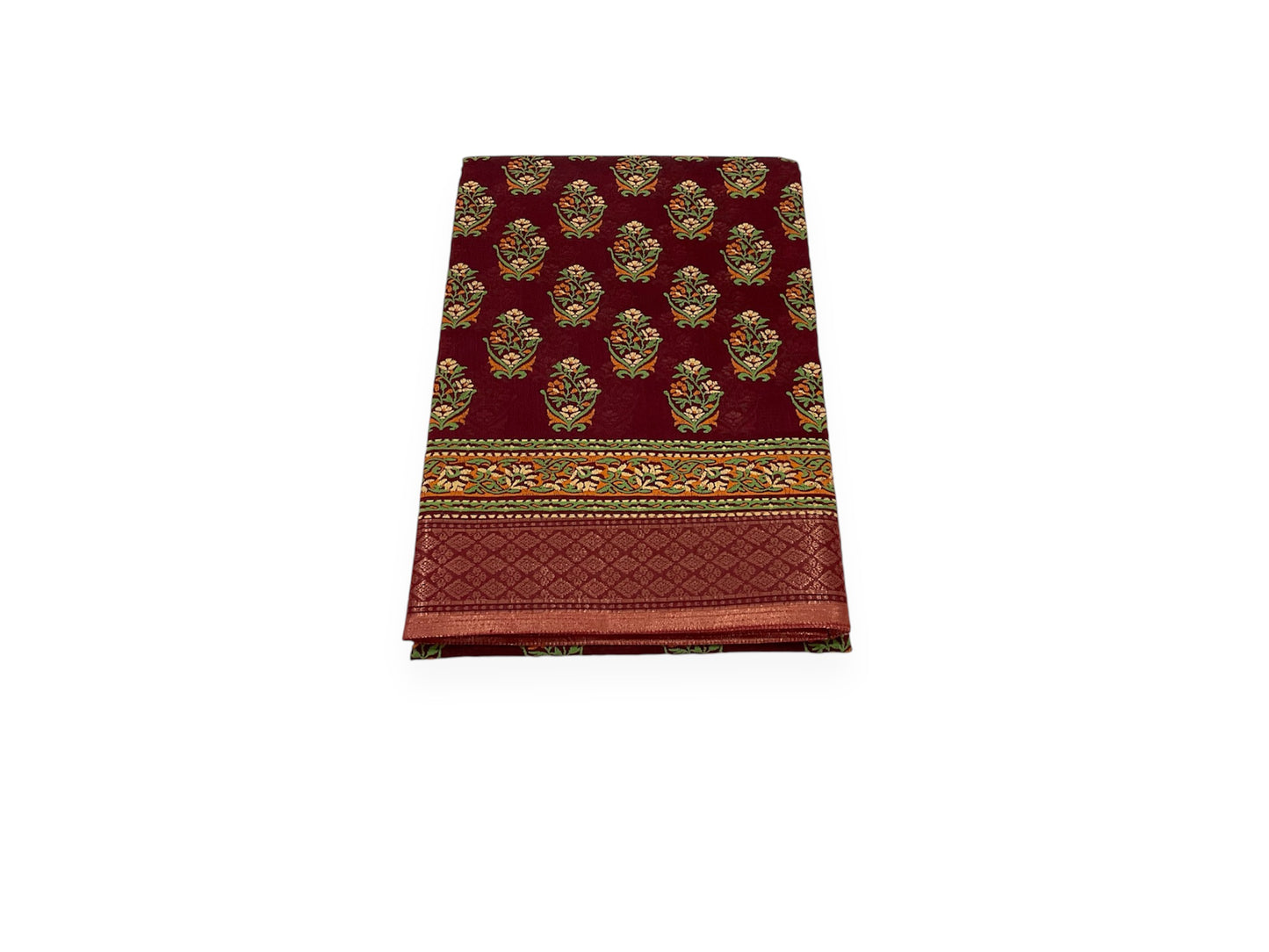 Maroon Colour Gadwal Cotton Saree