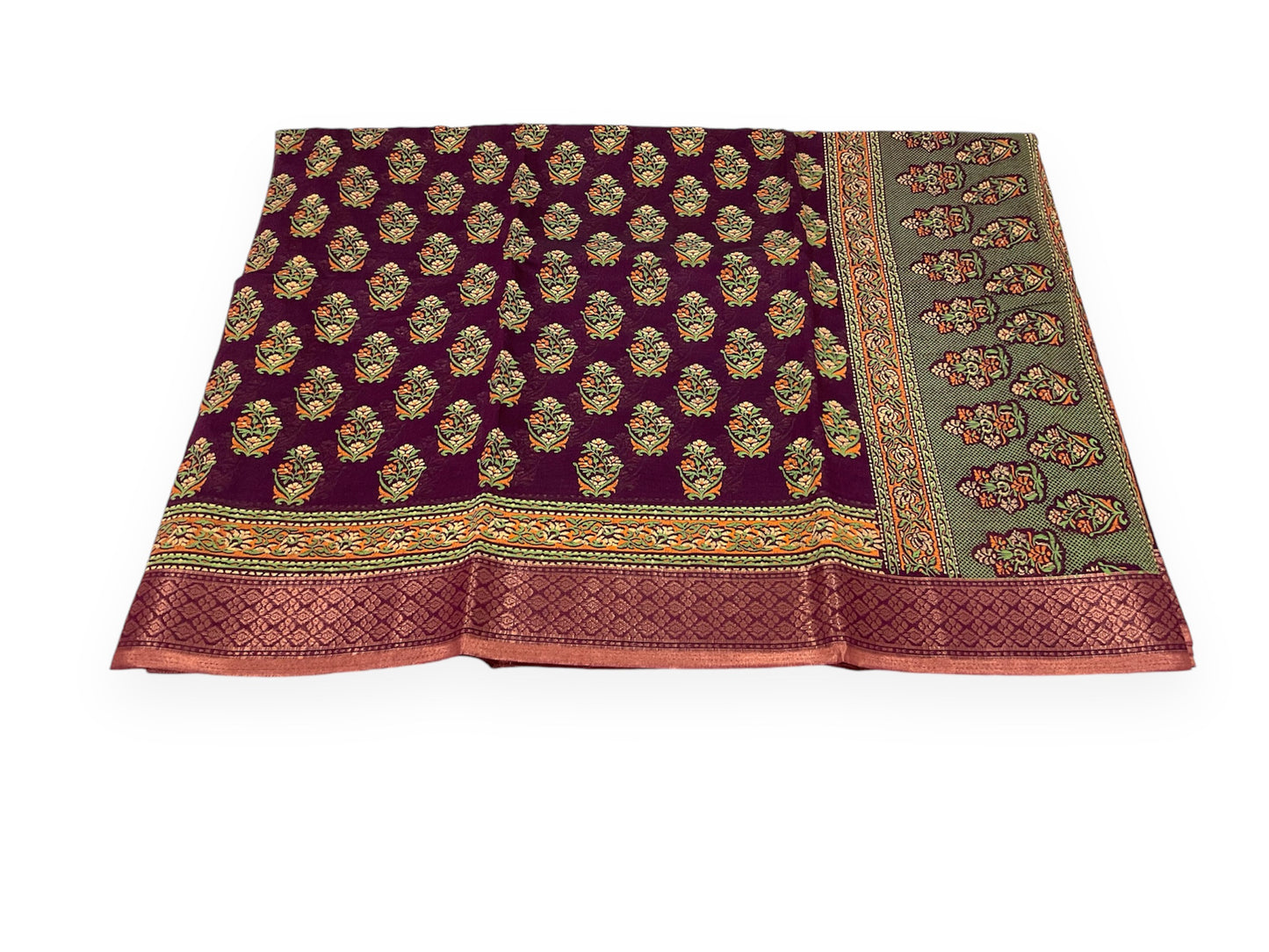Coffee Brown Colour Gadwal Cotton Saree