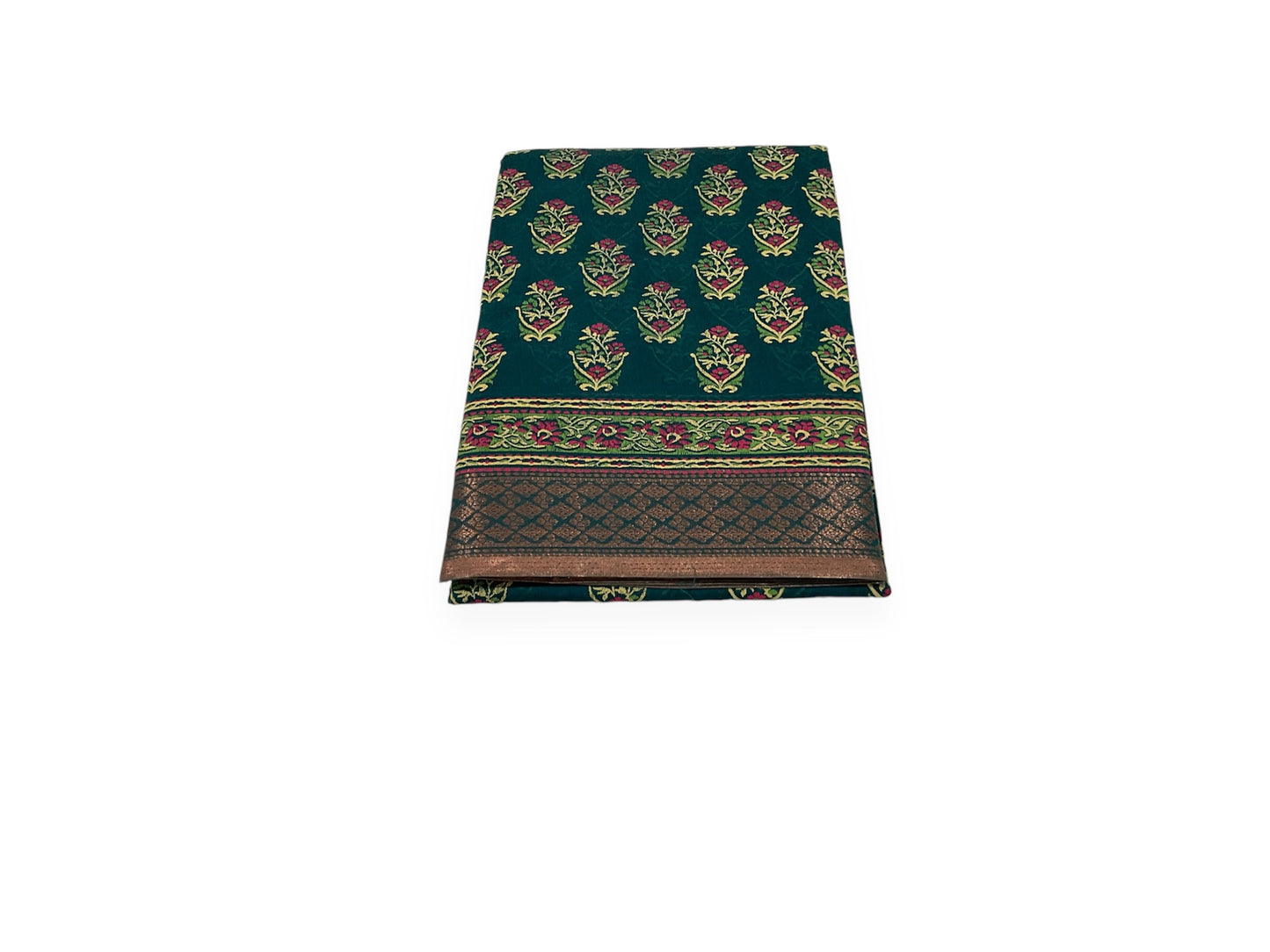 Peacock Blue Colour Gadwal Cotton Saree