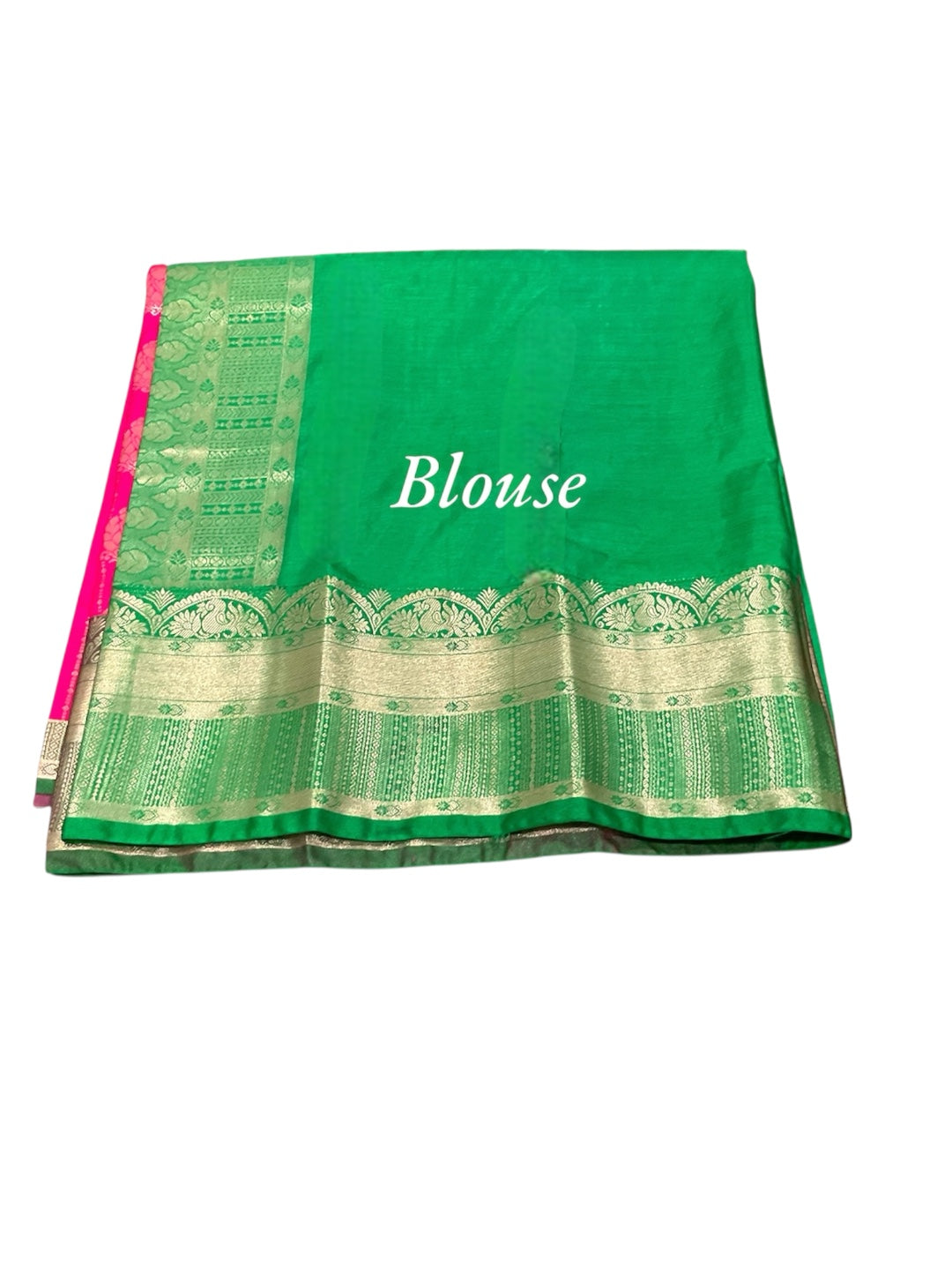 Pink and Green Colour Banarasi Soft Pattu Saree