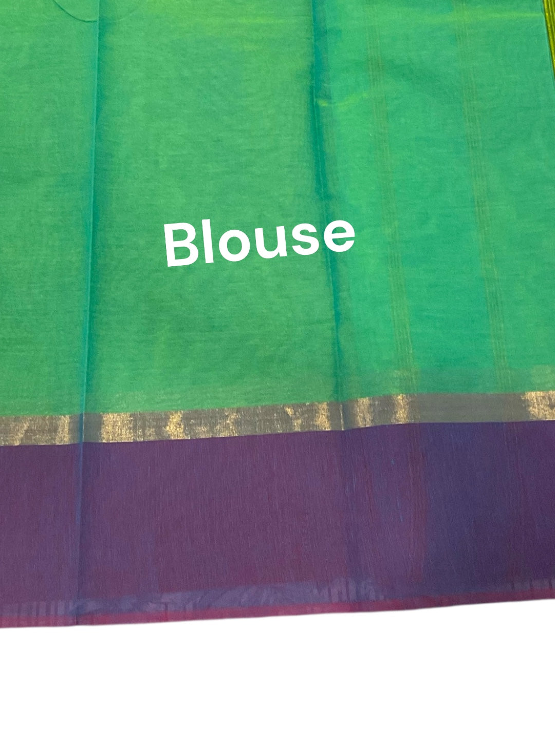 Green and Red Colour Handloom Cotton Saree