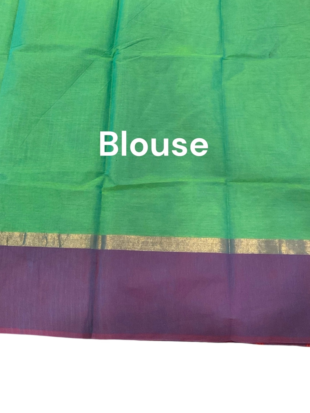 Green and Red Colour Handloom Cotton Saree