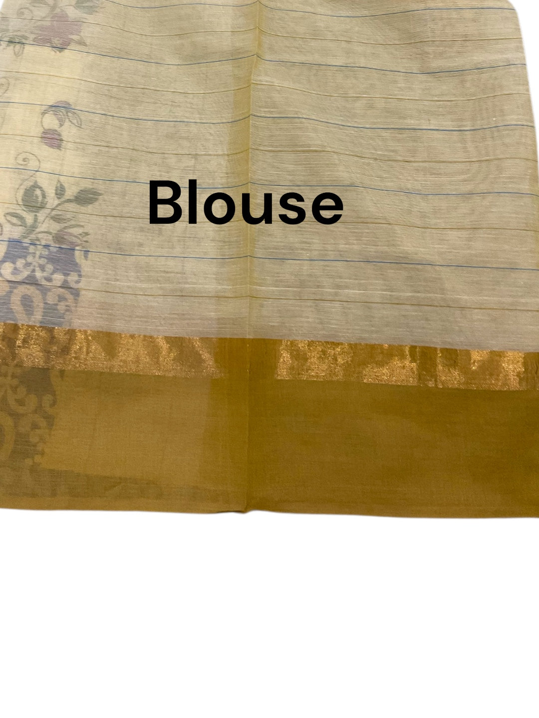 White and Blue Colour Kalamkari Print Handloom Cotton Saree