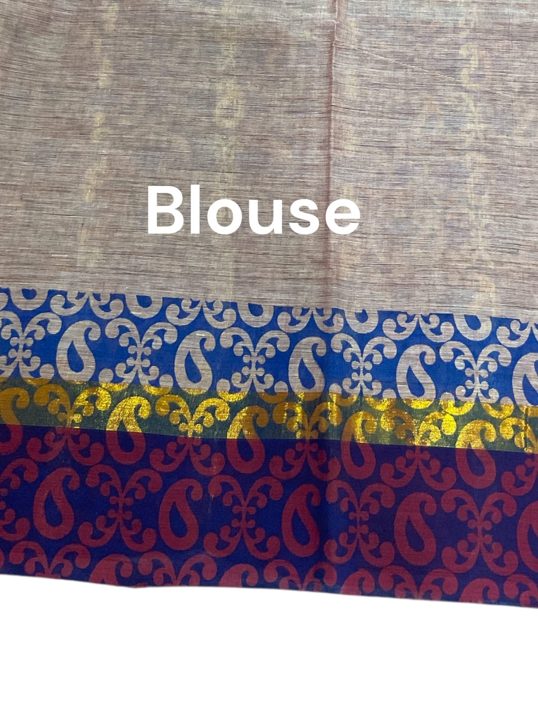 Cream and Blue Colour Kalamkari Print Handloom Cotton Saree