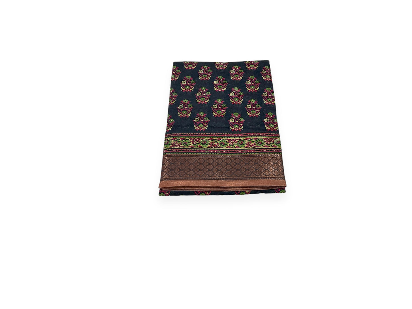 Dark Grey Colour Gadwal Cotton Saree