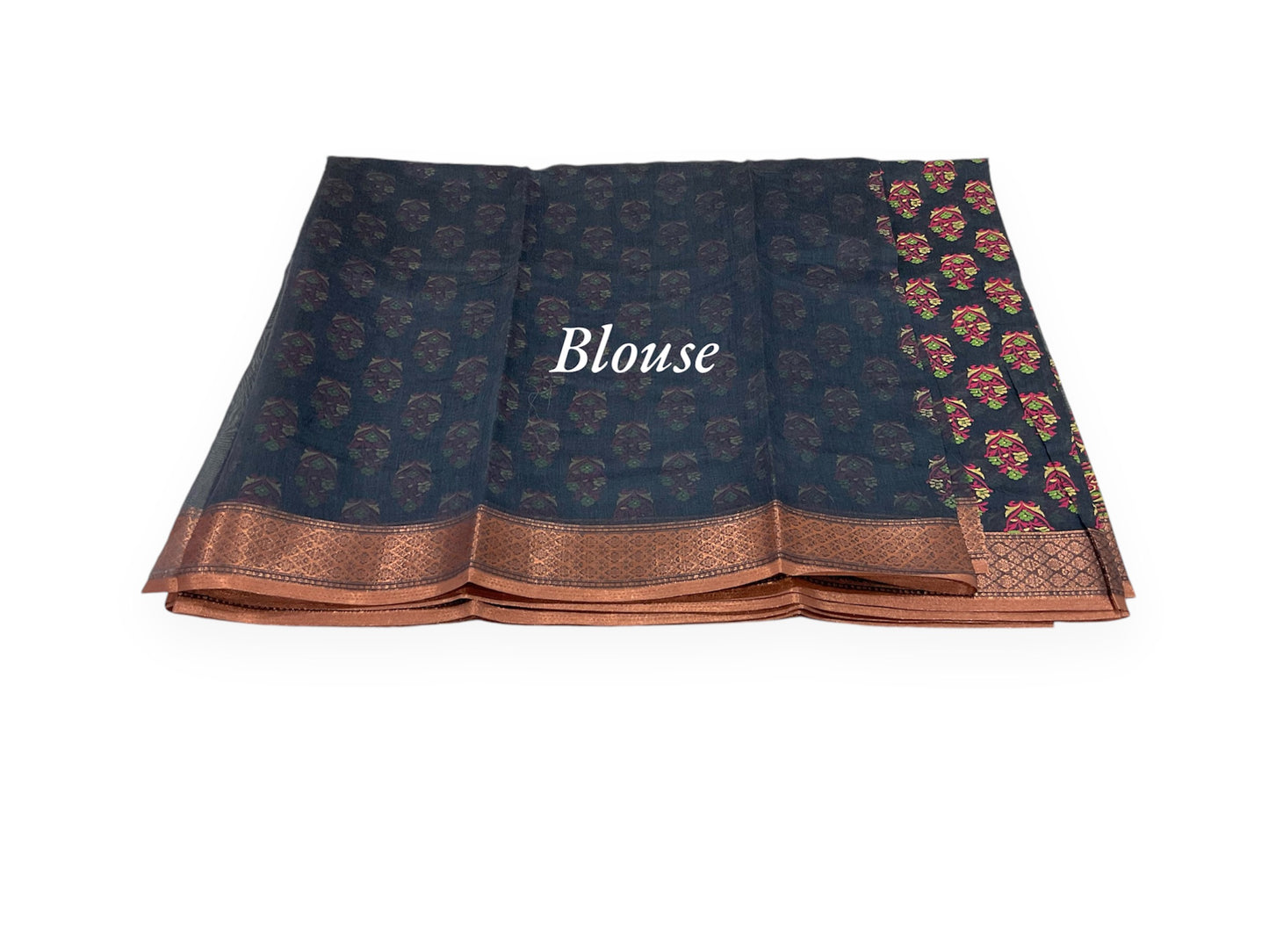 Dark Grey Colour Gadwal Cotton Saree