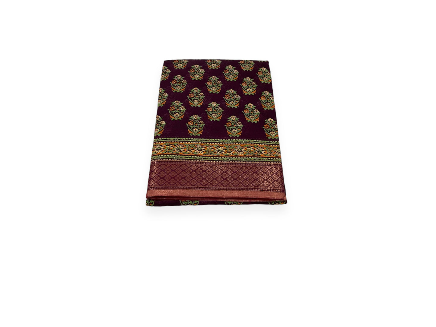 Coffee Brown Colour Gadwal Cotton Saree