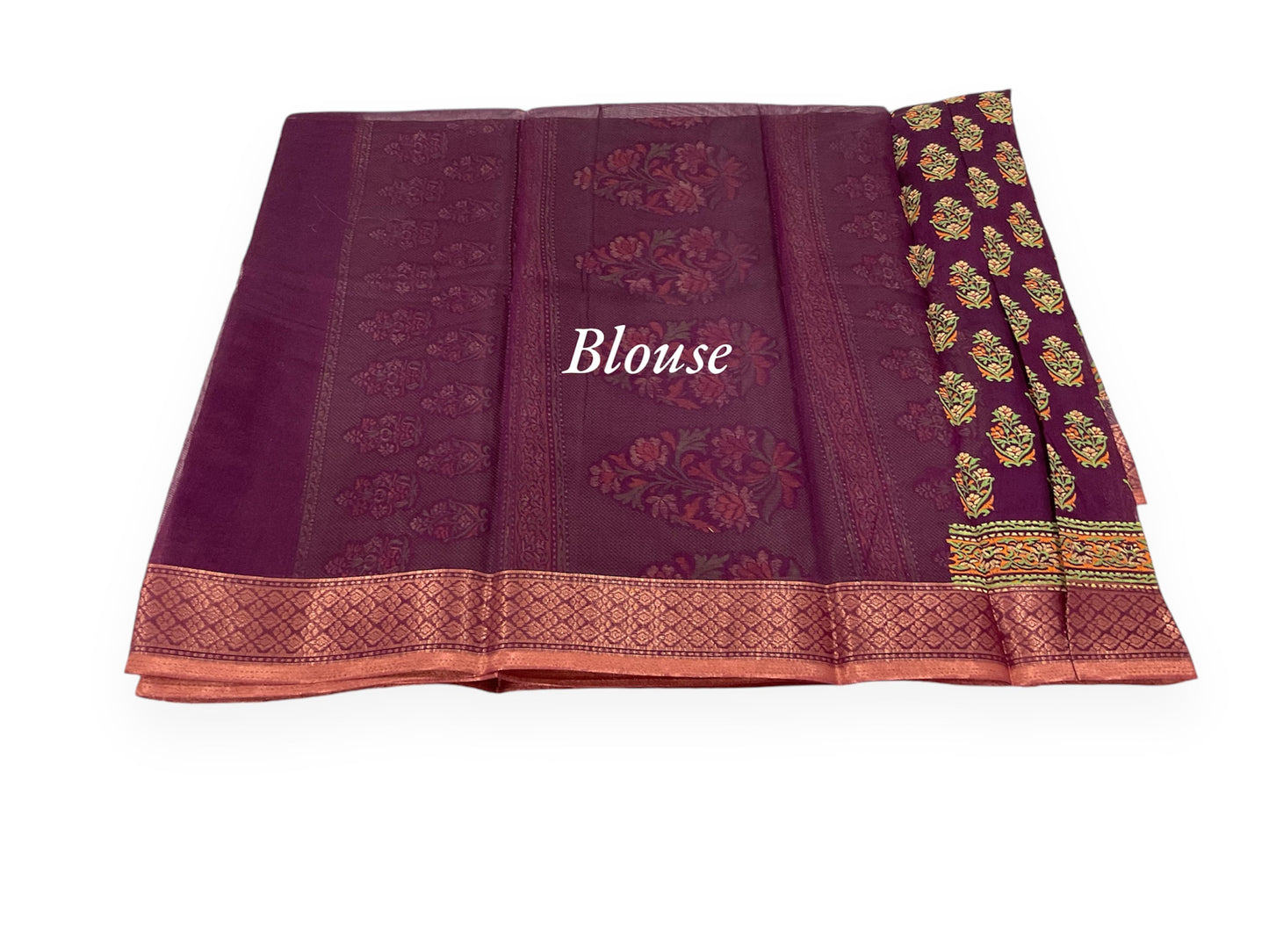 Coffee Brown Colour Gadwal Cotton Saree