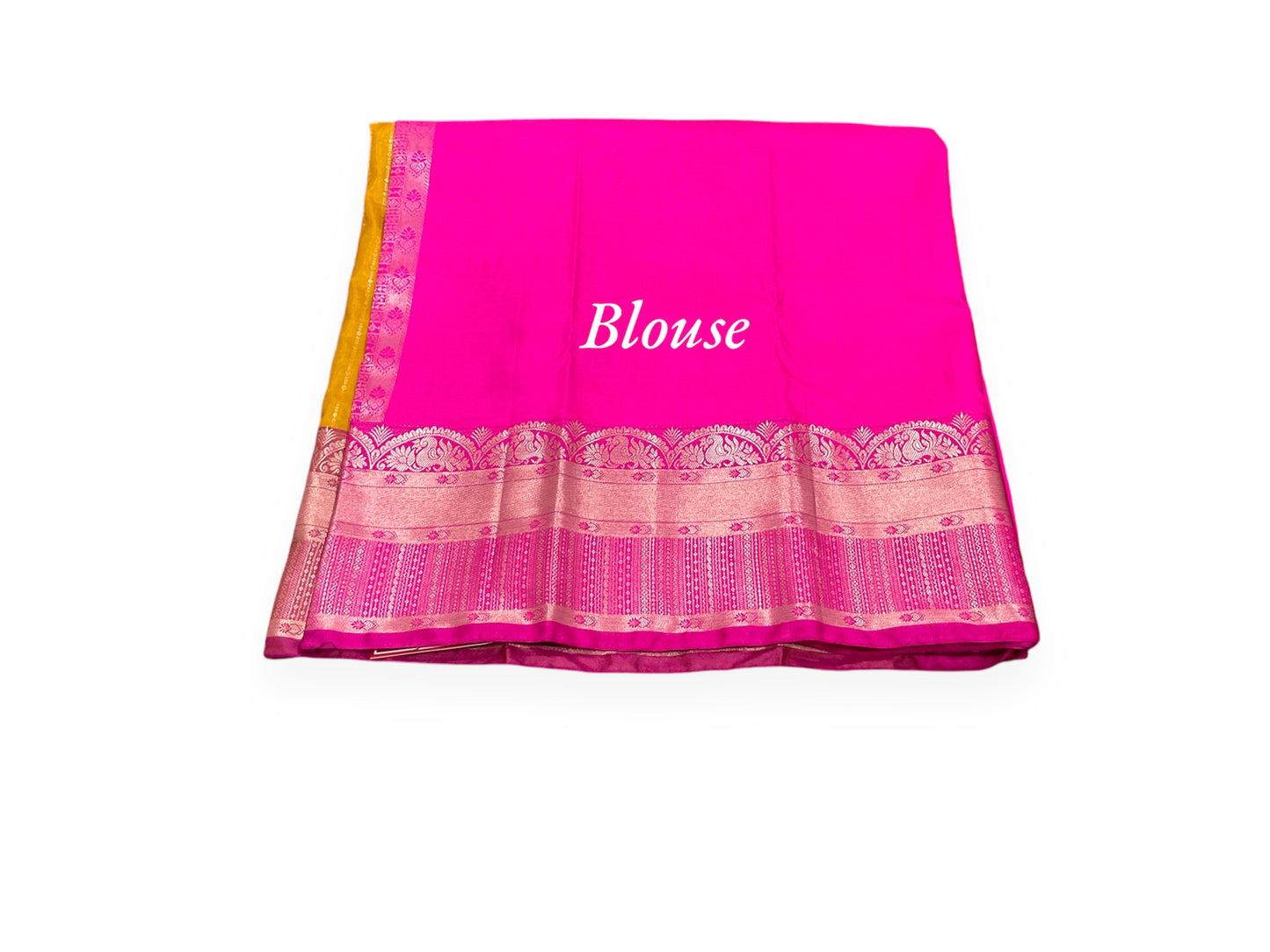 Mustard Yellow and Pink Colour Banarasi Soft Pattu Saree