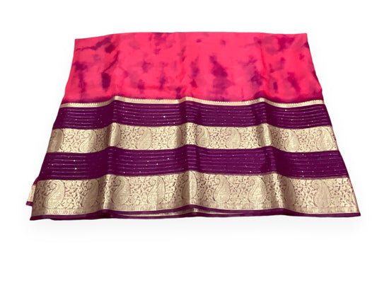 Peach Organza Saree