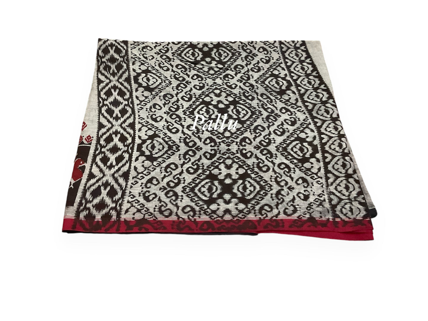 Grey and Black Colour Soft Cotton Saree