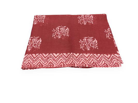Red Brown Colour Cotton Saree