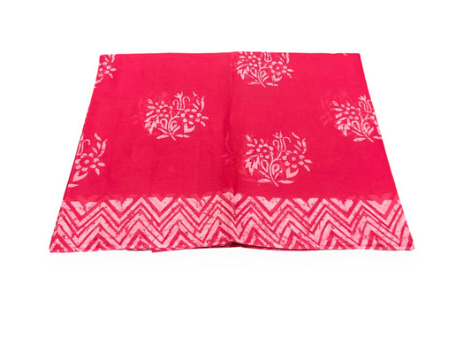 Bright Pink Colour Cotton Saree