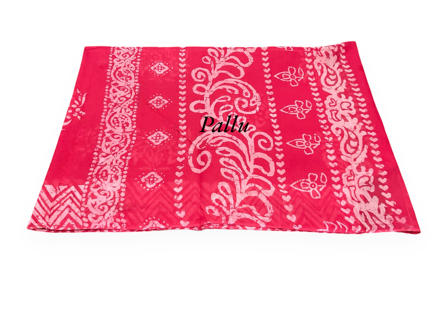 Bright Pink Colour Cotton Saree