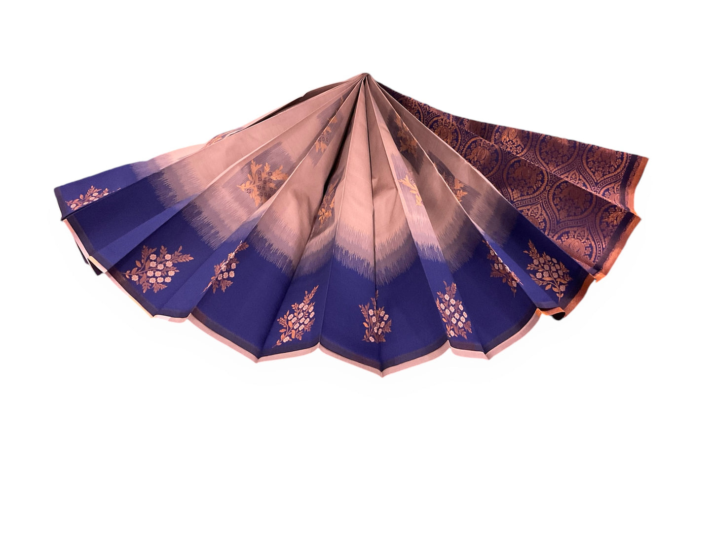 Brown and Blue Fancy Saree