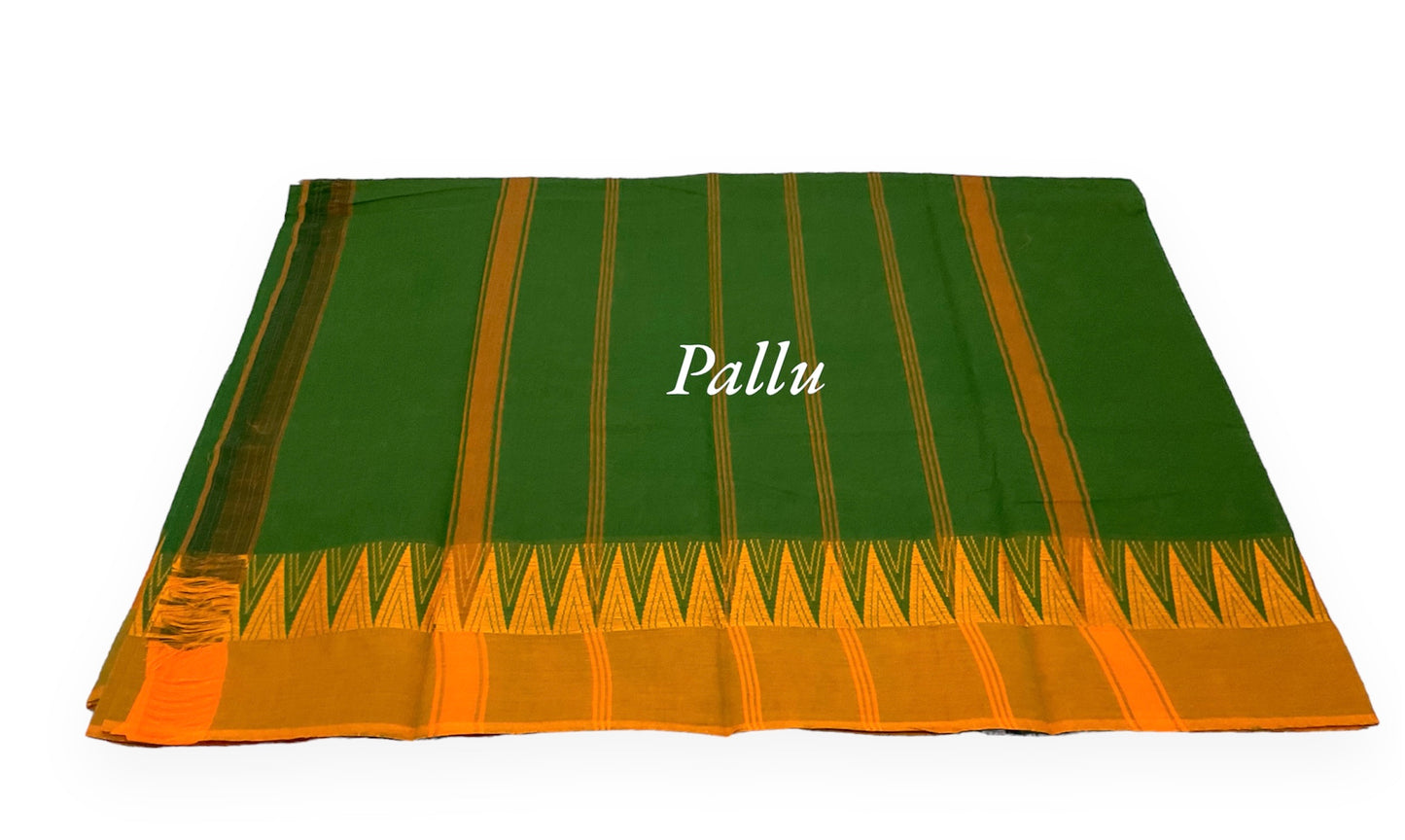 Green Colour Handloom Cotton Saree