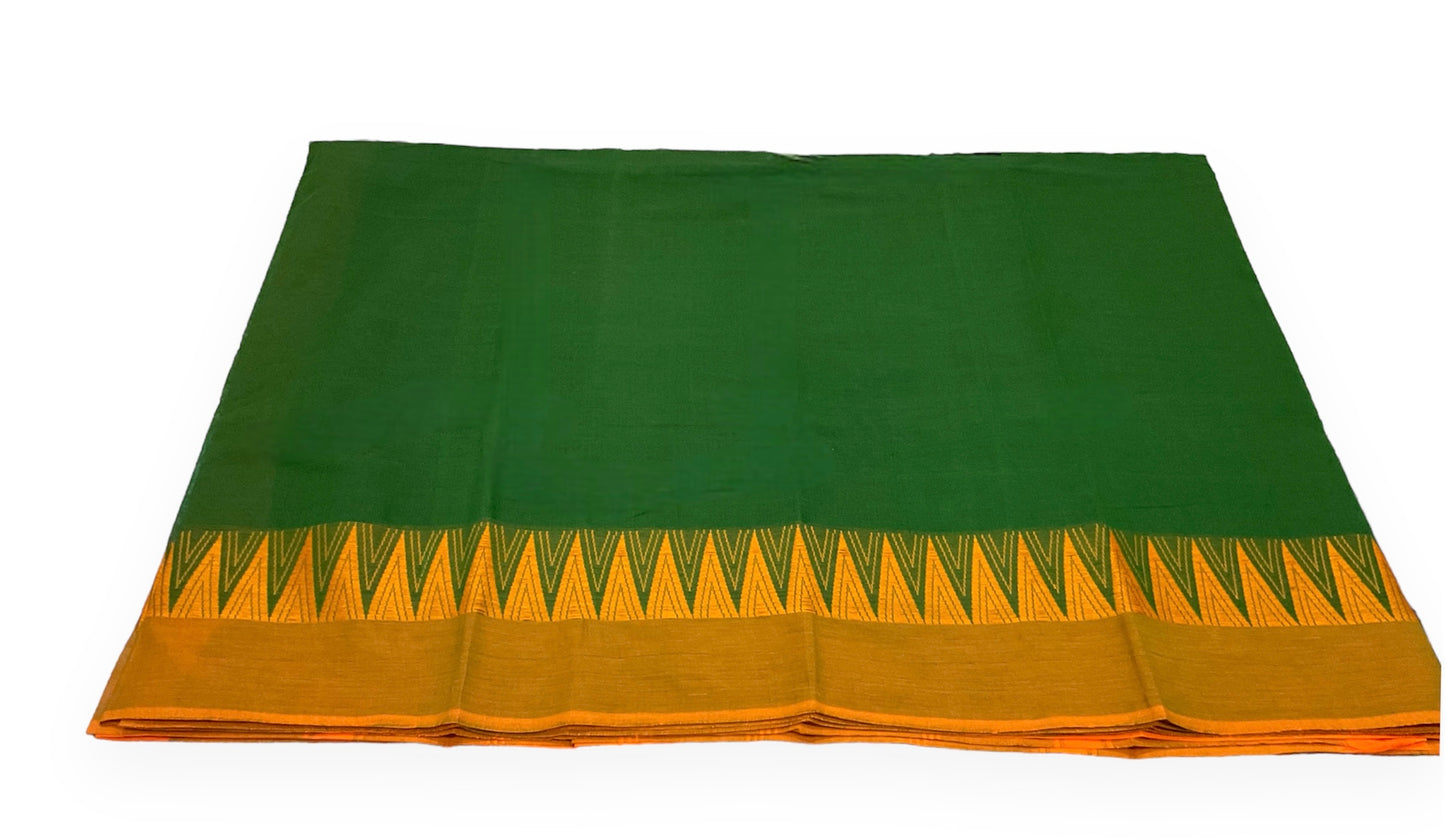 Green Colour Handloom Cotton Saree