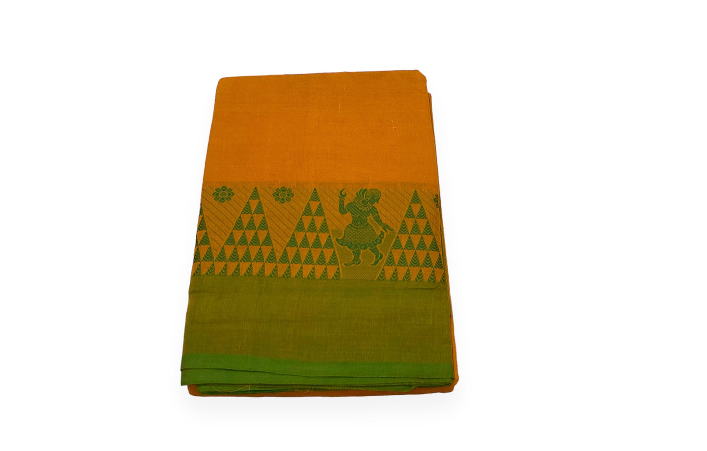 Mustard Yellow Colour Handloom Cotton Saree