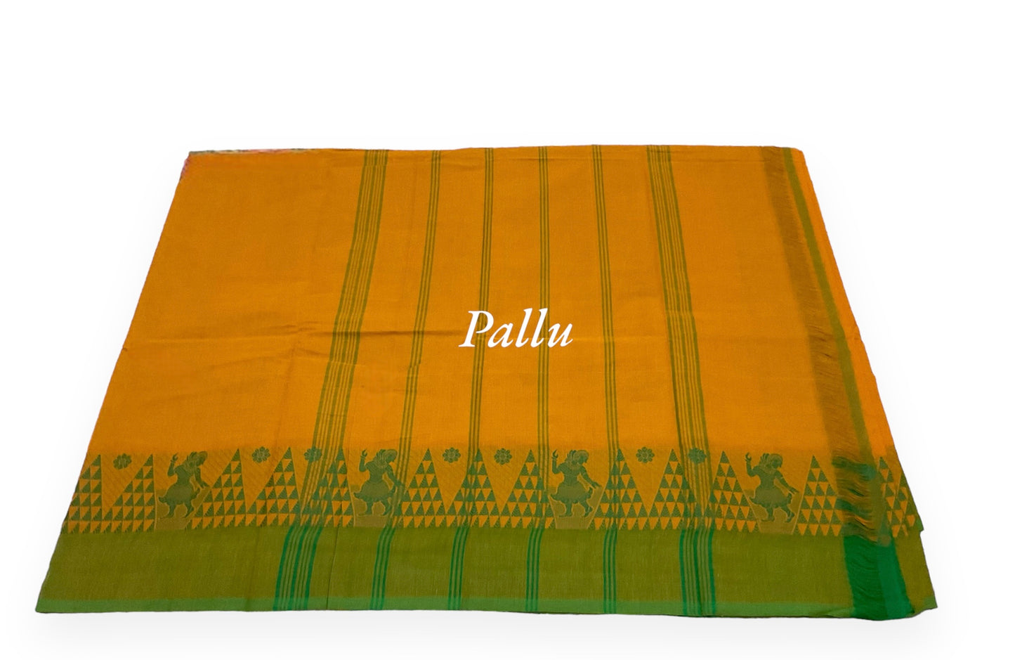 Mustard Yellow Colour Handloom Cotton Saree