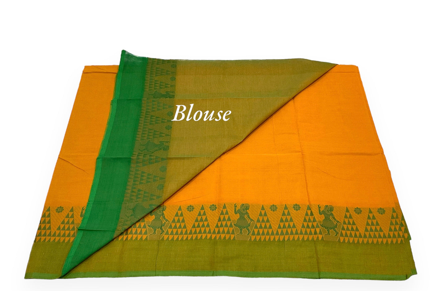 Mustard Yellow Colour Handloom Cotton Saree