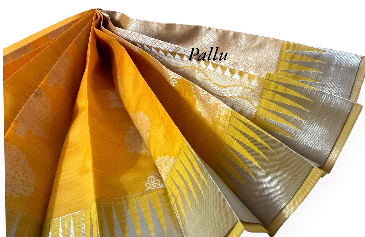 Mango Yellow Colour Handloom Cotton Saree