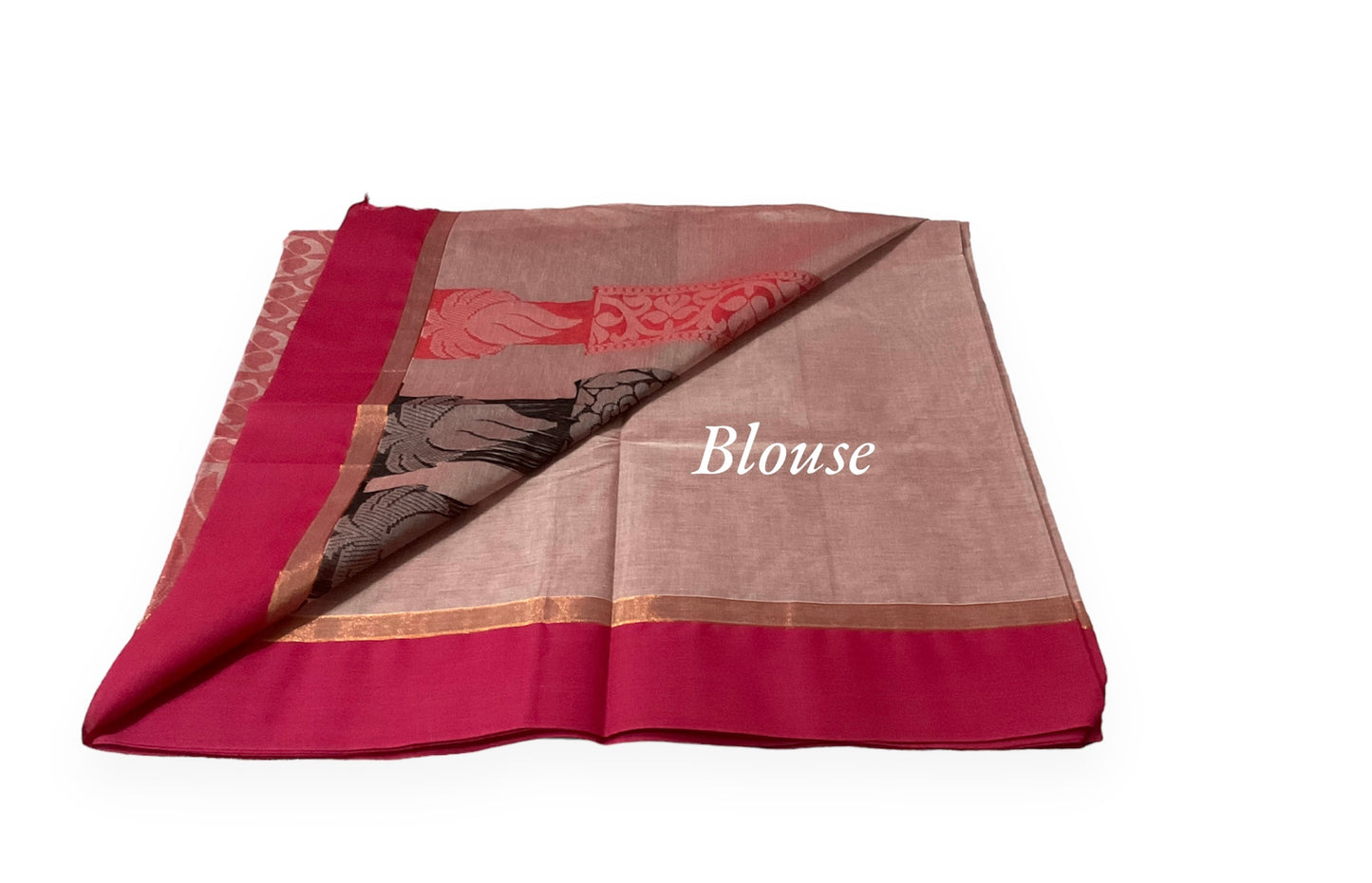 Pink Colour Handloom Cotton Saree