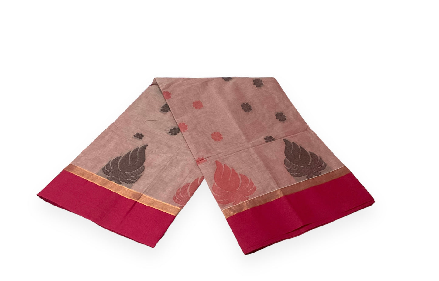 Pink Colour Handloom Cotton Saree