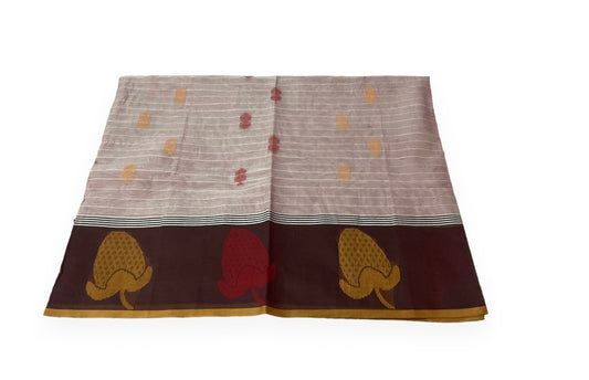 Simple Pink Colour Handloom Cotton Saree