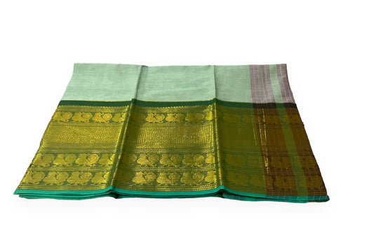 Tea Green Colour Handloom Cotton Saree