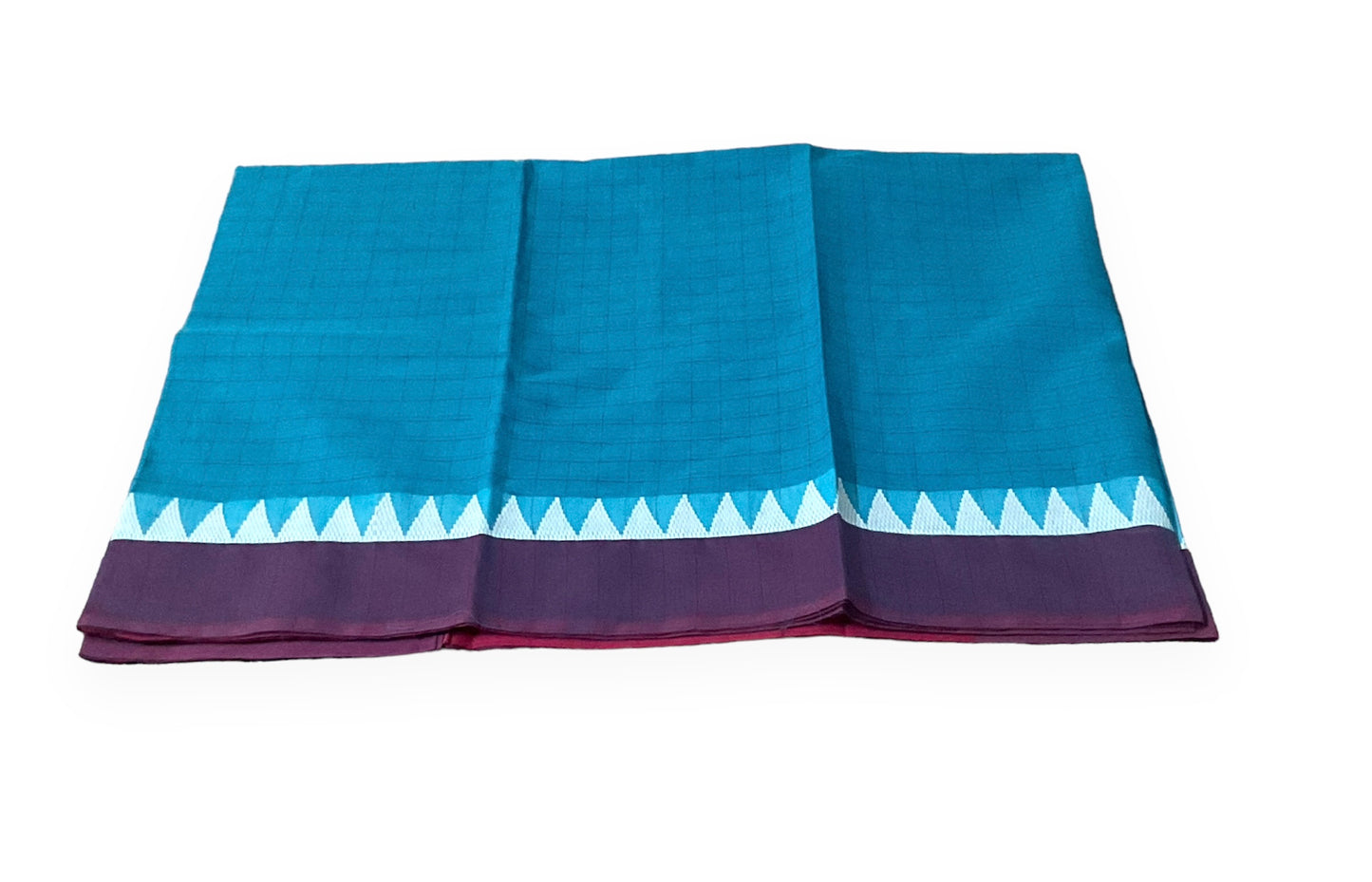 Mangalgiri Blue and Maroon Handloom Cotton Saree