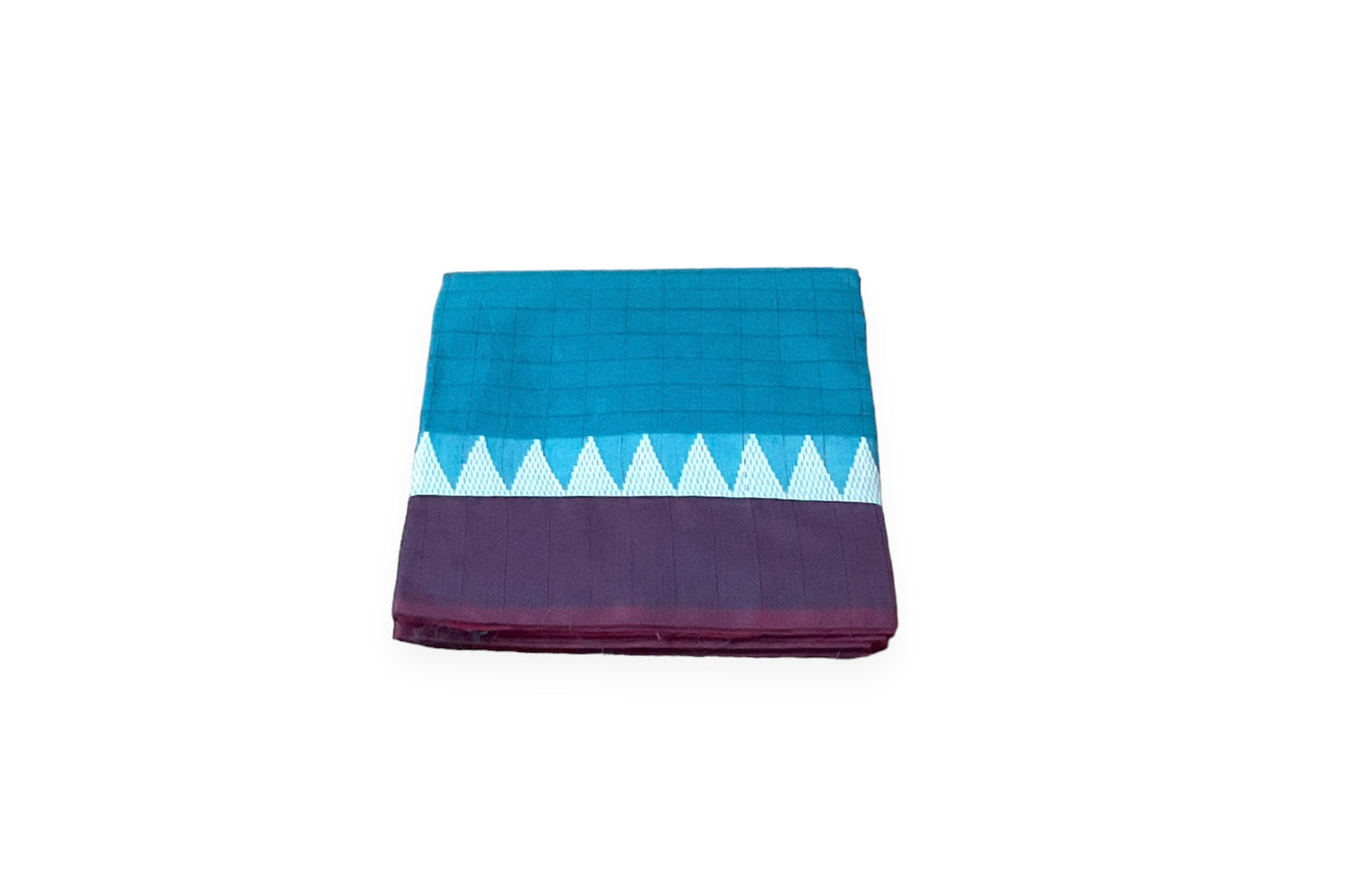 Mangalgiri Blue and Maroon Handloom Cotton Saree