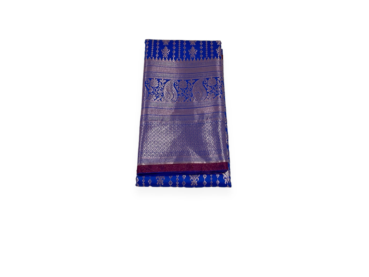 Blue and Red Colour Kanchi Pattu Saree