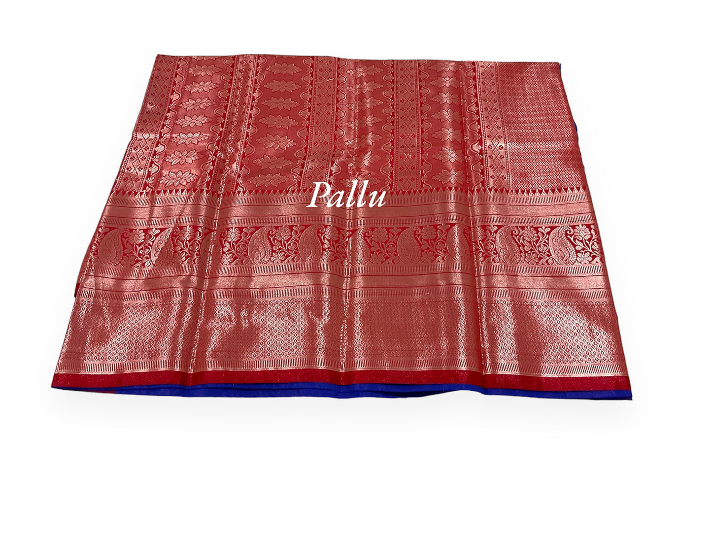 Blue and Red Colour Kanchi Pattu Saree