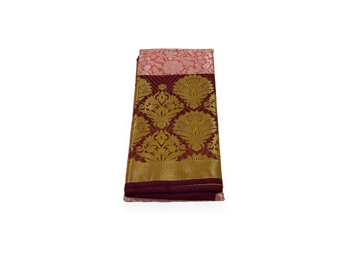 Light Orange and Maroon Colour Soft Pattu Saree