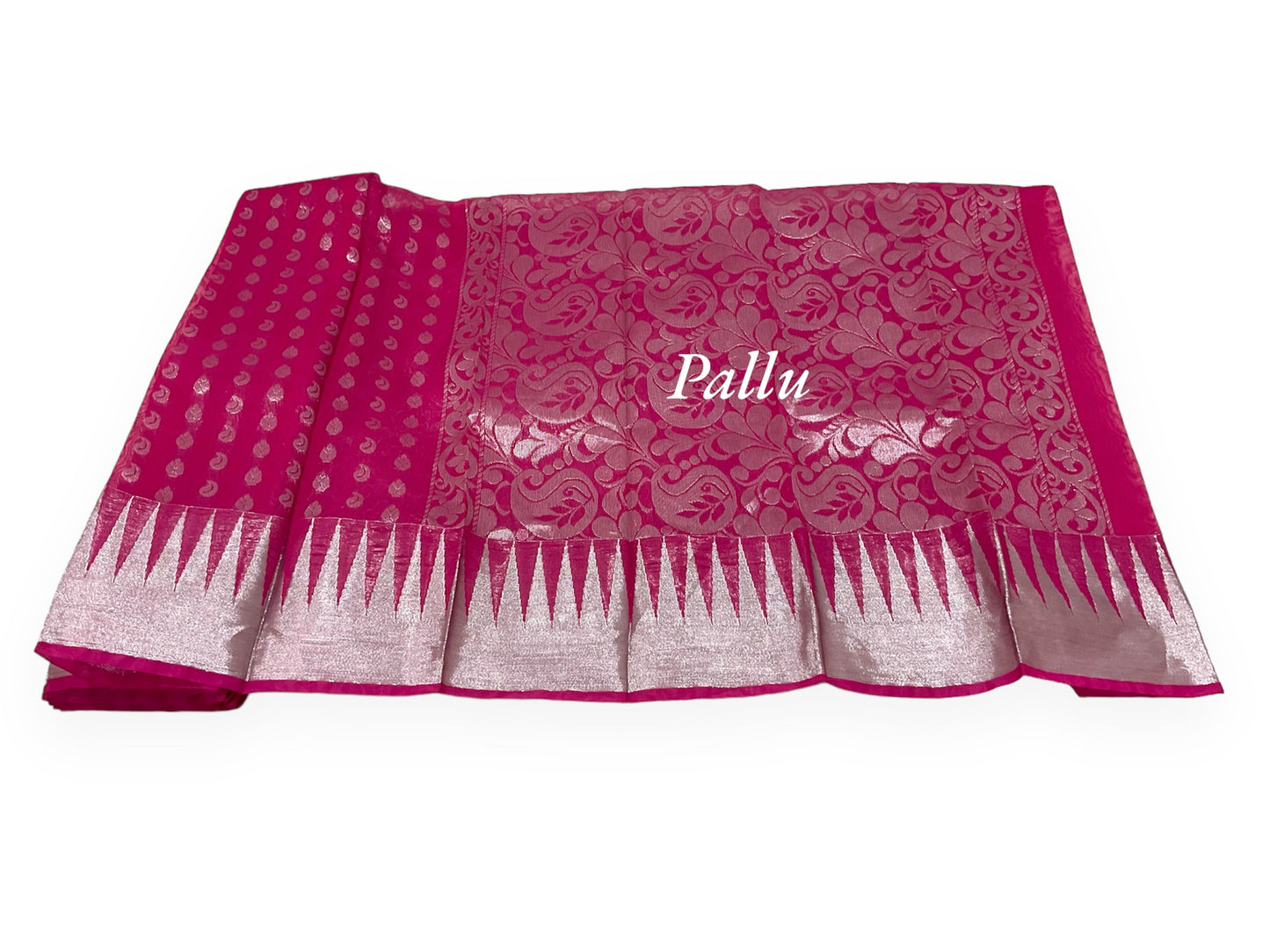 Magenta Pink Colour Mono Cotton Saree