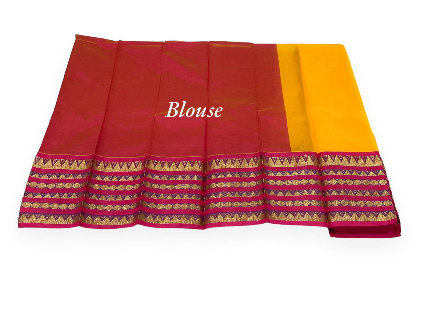 Yellow and Red Colour Chanderi Cotton Saree