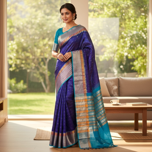 Traditional Cotton Pattu Saree for Festive Charm