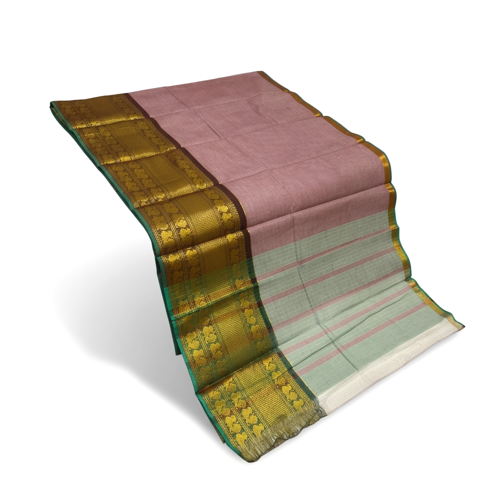 Pastel Pink Colour Handloom Cotton Saree