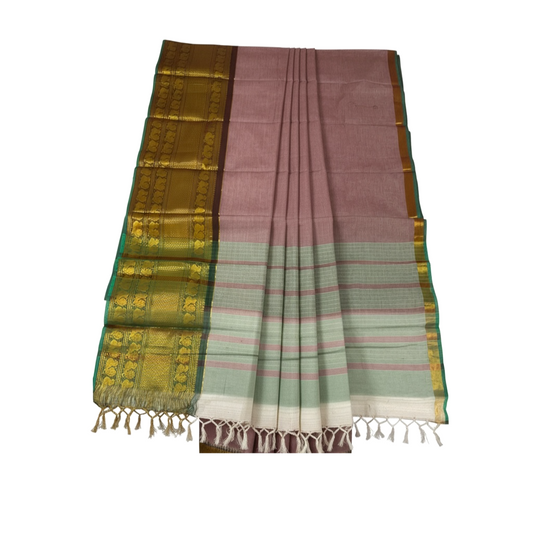 Pastel Pink Colour Handloom Cotton Saree