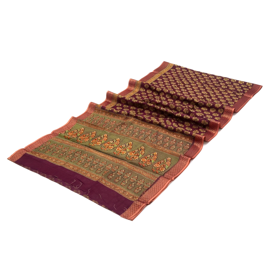 Coffee Brown Colour Gadwal Cotton Saree