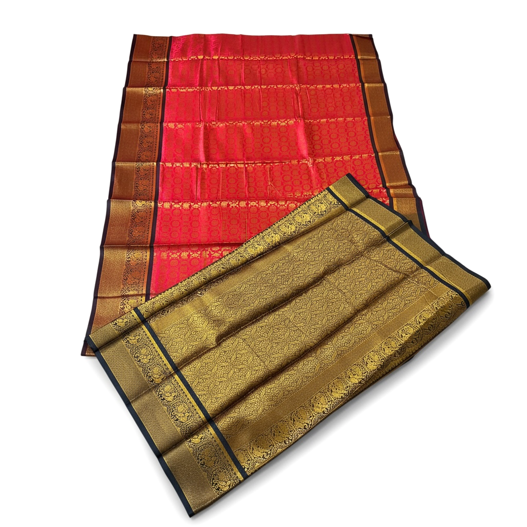 Rose Pink and Blue Colour Banarasi Soft Pattu Saree