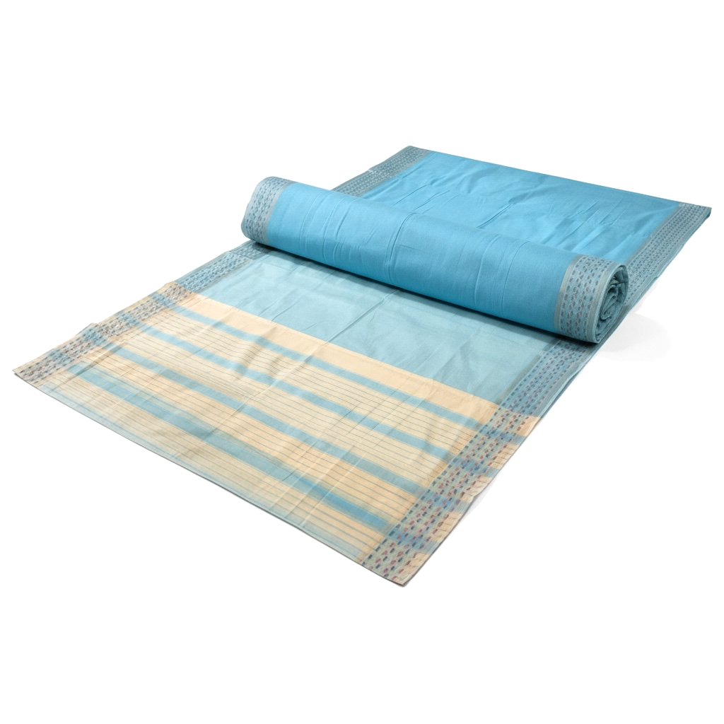 Mangalagiri Light Blue and Cream Colour Handloom Cotton Saree
