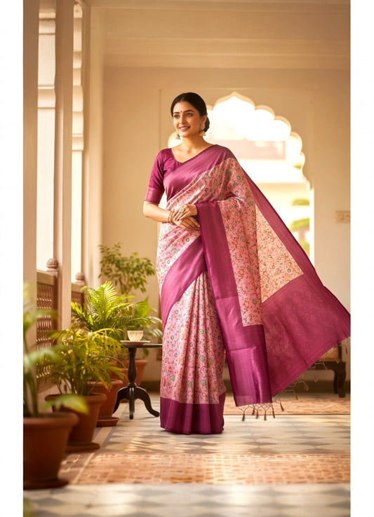 Flower Design Digital Printed Saree