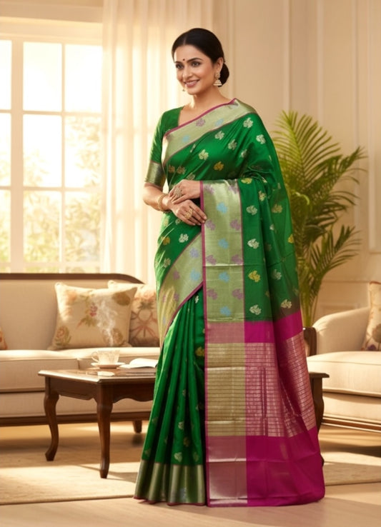 Lightweight Cotton Pattu Saree with Royal Appeal