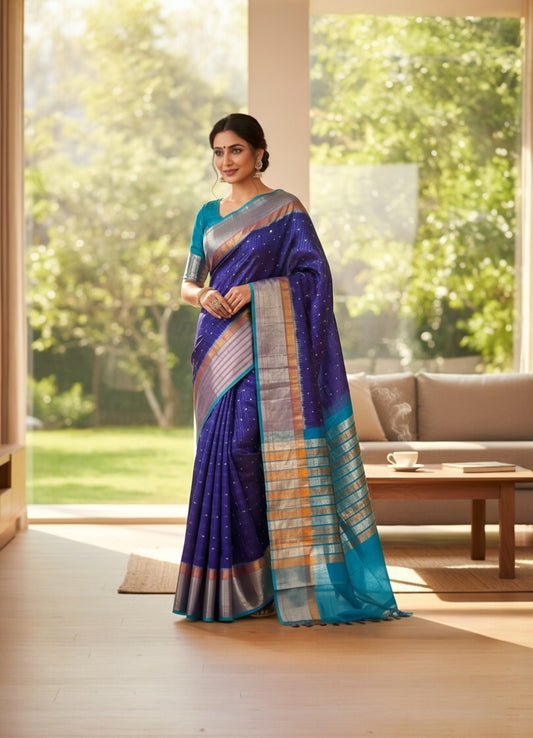 Traditional Cotton Pattu Saree for Festive Charm