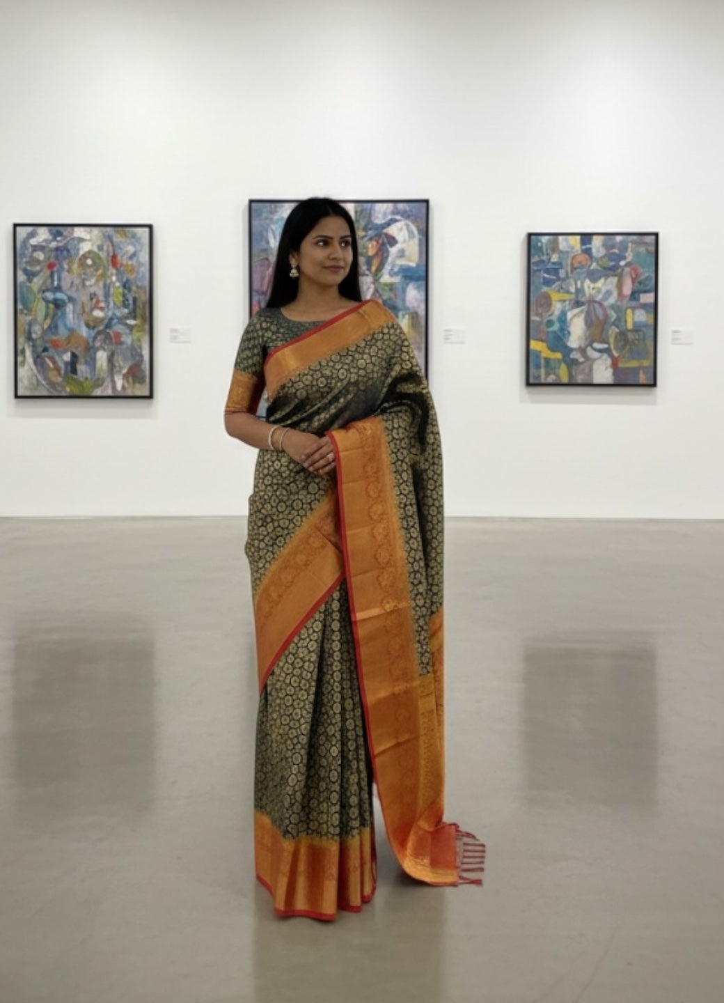 Peacock Blue and Red Colour Banarasi Soft Pattu Saree