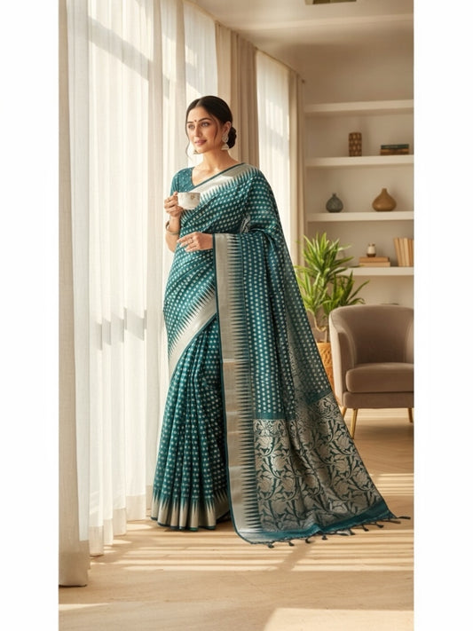 Dark Blue Colour Mono Cotton Saree