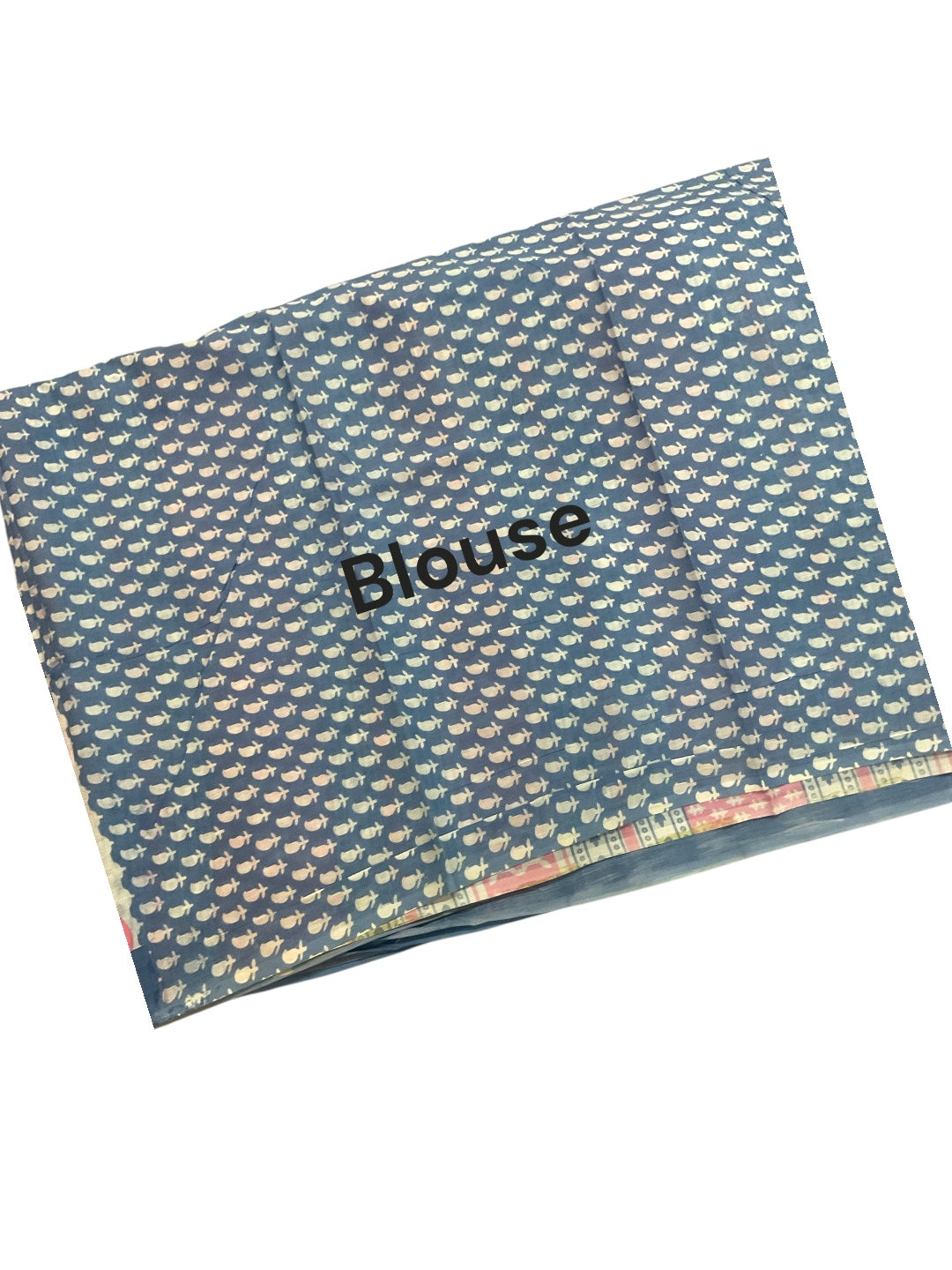 Blue Colour Floral Printed Soft Cotton Saree with Blouse