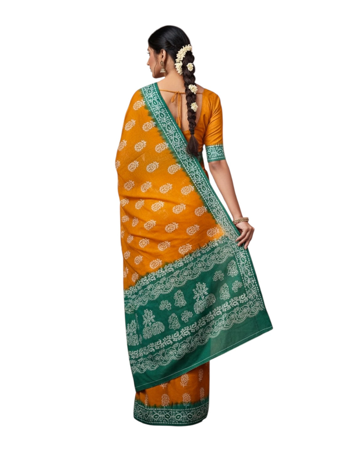 Stylish Mustard yellow saree in pure cotton fabric