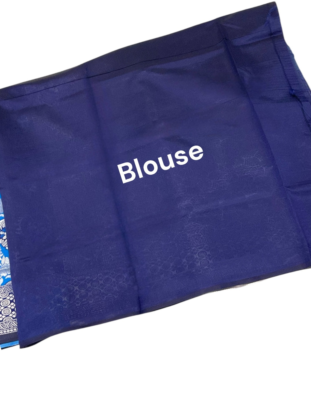 Light Blue and Navy Blue Banarasi Fancy Saree